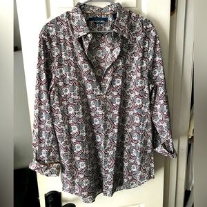 Mens L Red/White Dress Shirt